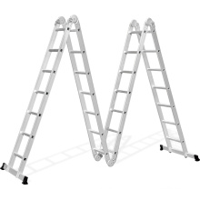 Escalera de aluminio plegable multiusos de 690 cm 4x6 pasos con bisagras grandes / EN131 por SGS y CE